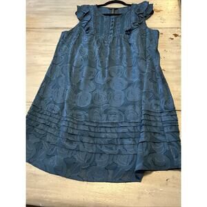 Banana Republic Teal Floral-Texture Midi Dress